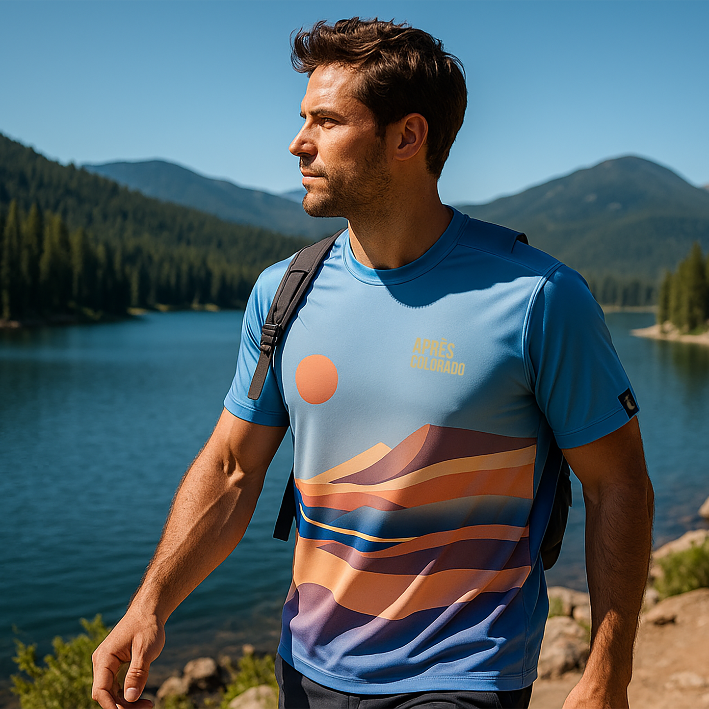 Athletic Tech Tee: Moonrise Dunes