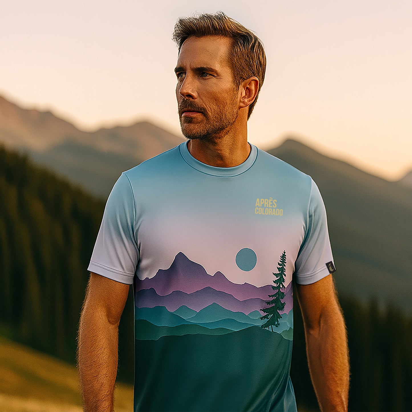 Athletic Tech Tee: Moonrise Evergreen