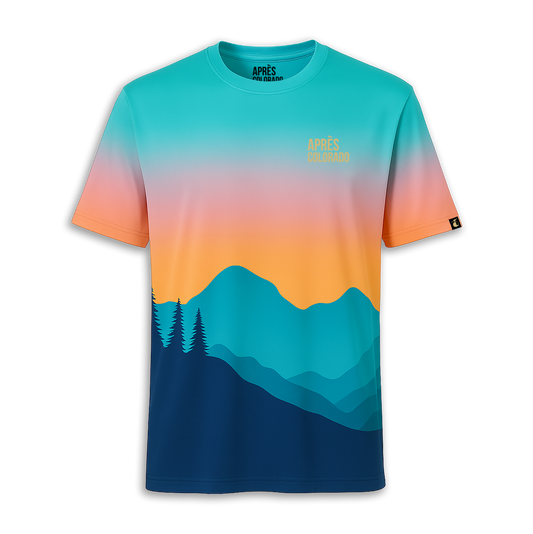 Athletic Tech Tee: Mountain Sunset