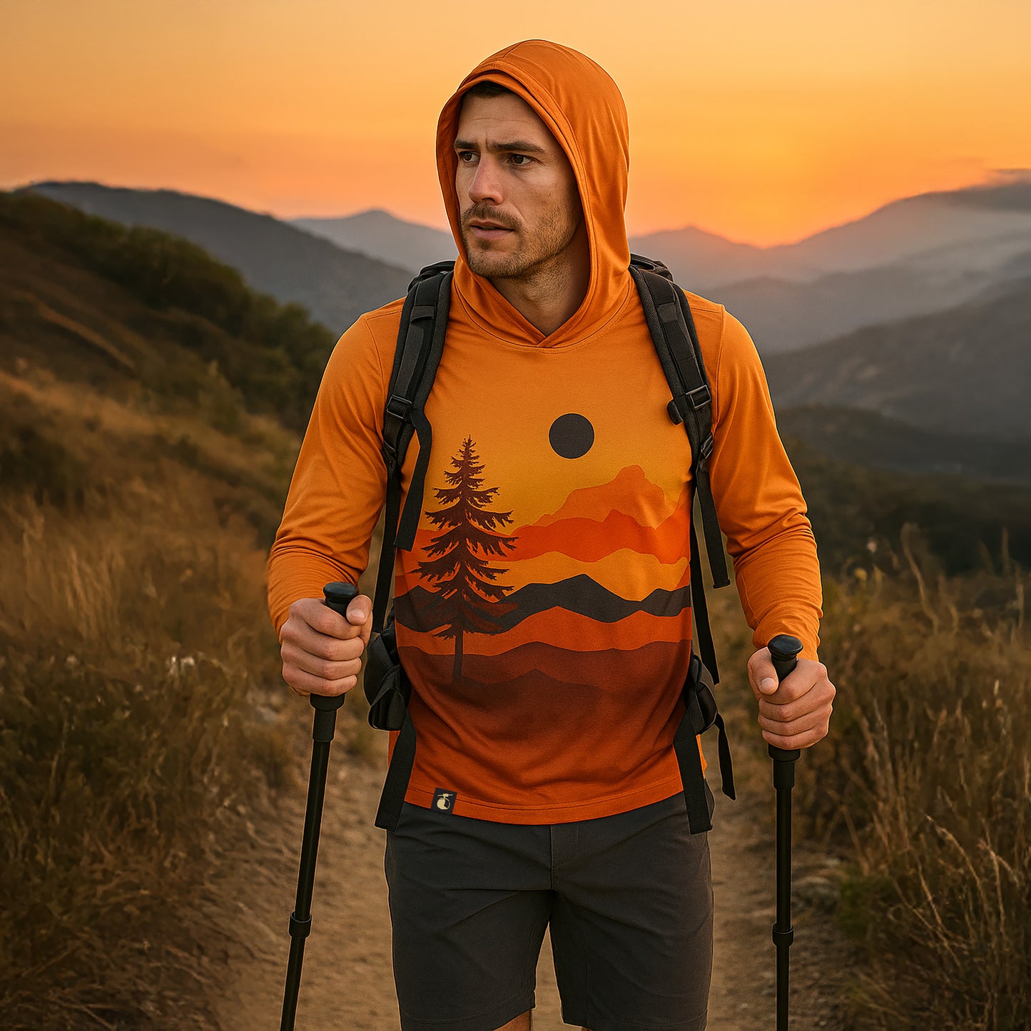 Hooded Sunshirt: Mountain Sunset