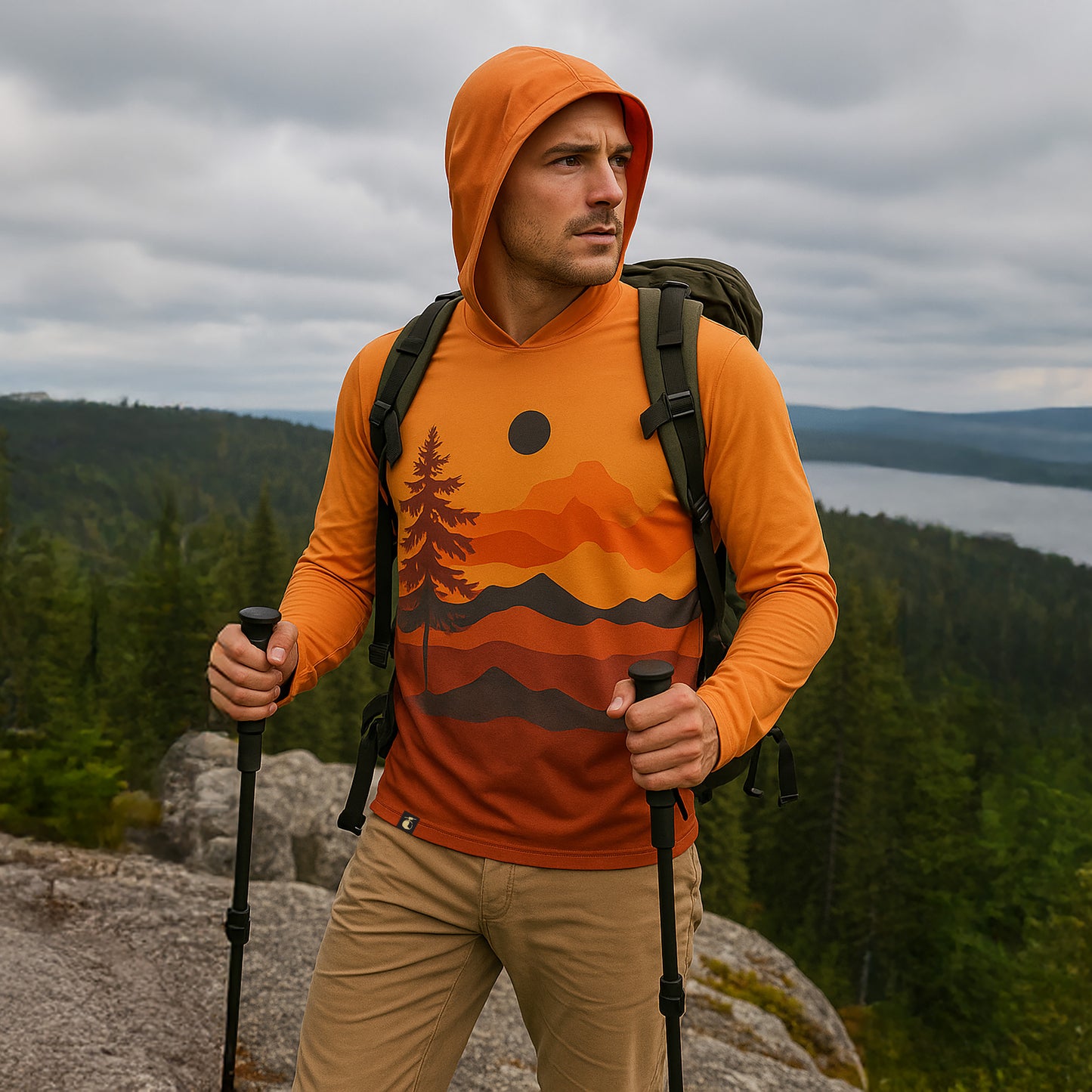 Hooded Sunshirt: Mountain Sunset