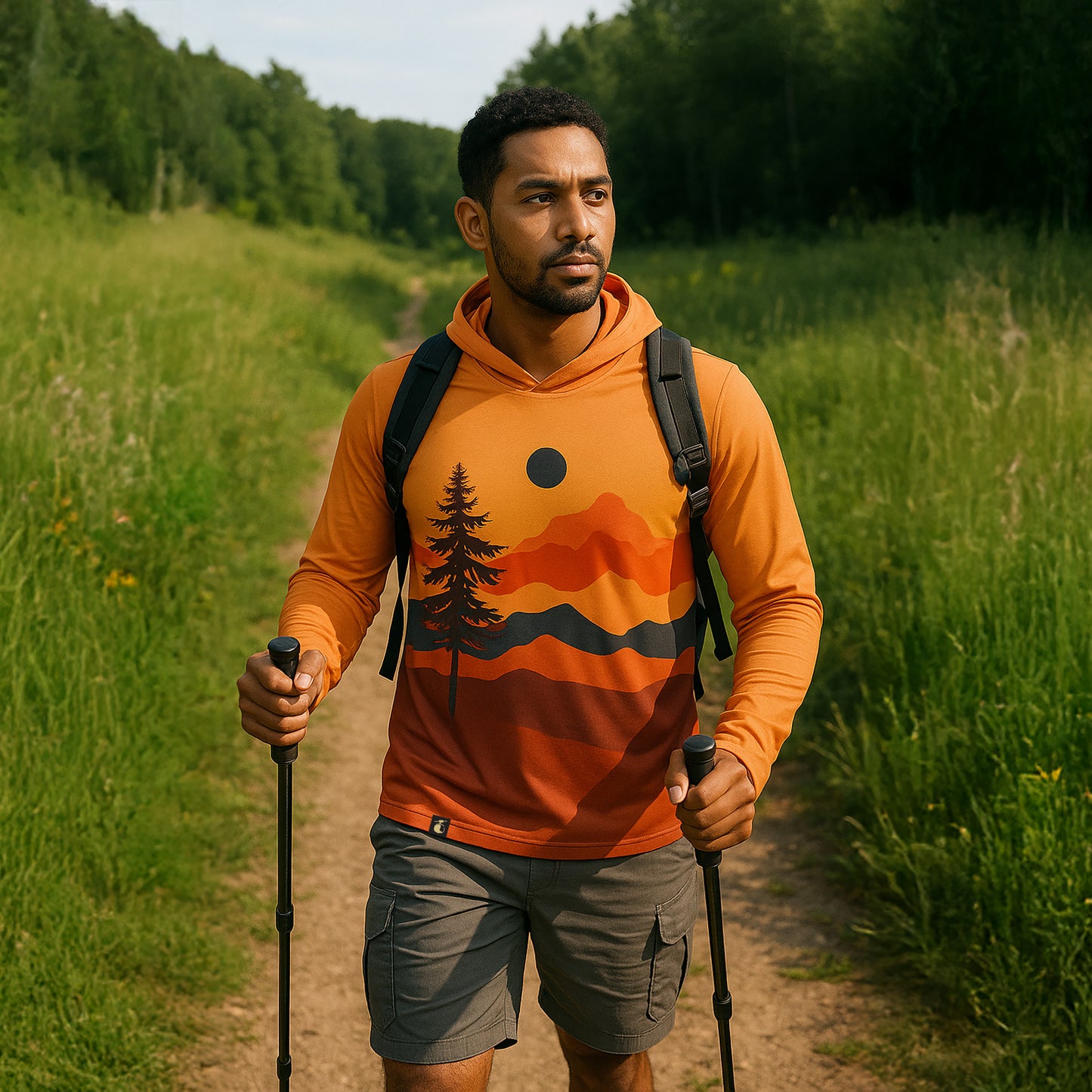 Hooded Sunshirt: Mountain Sunset